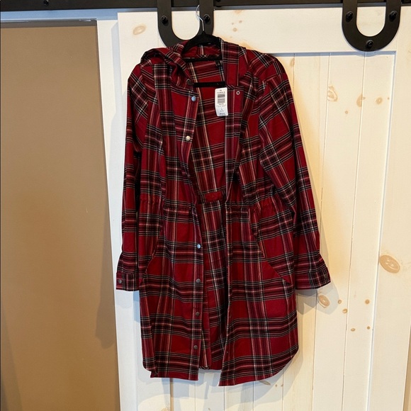 Torrid Red Plaid Anorak Jacket with hood - Picture 1 of 6